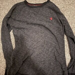 American Eagle Gray Long Sleeve Shirt with Red Logo